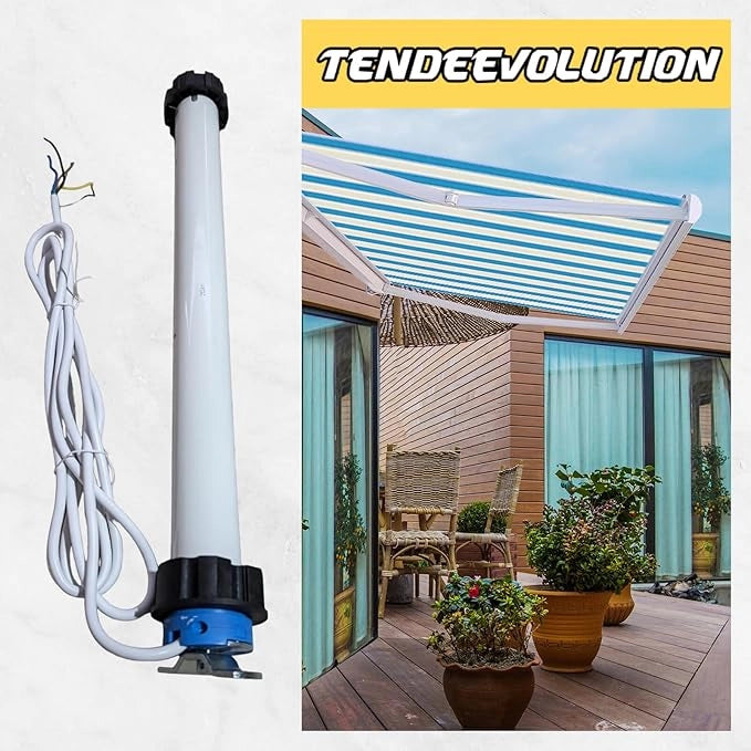 Motore Elettrico Professionale per Tapparelle e Tende da Sole, 100 Kg/50 Nm - Silenzioso - Garanzia 5 Anni - Per Rullo Ø70 mm