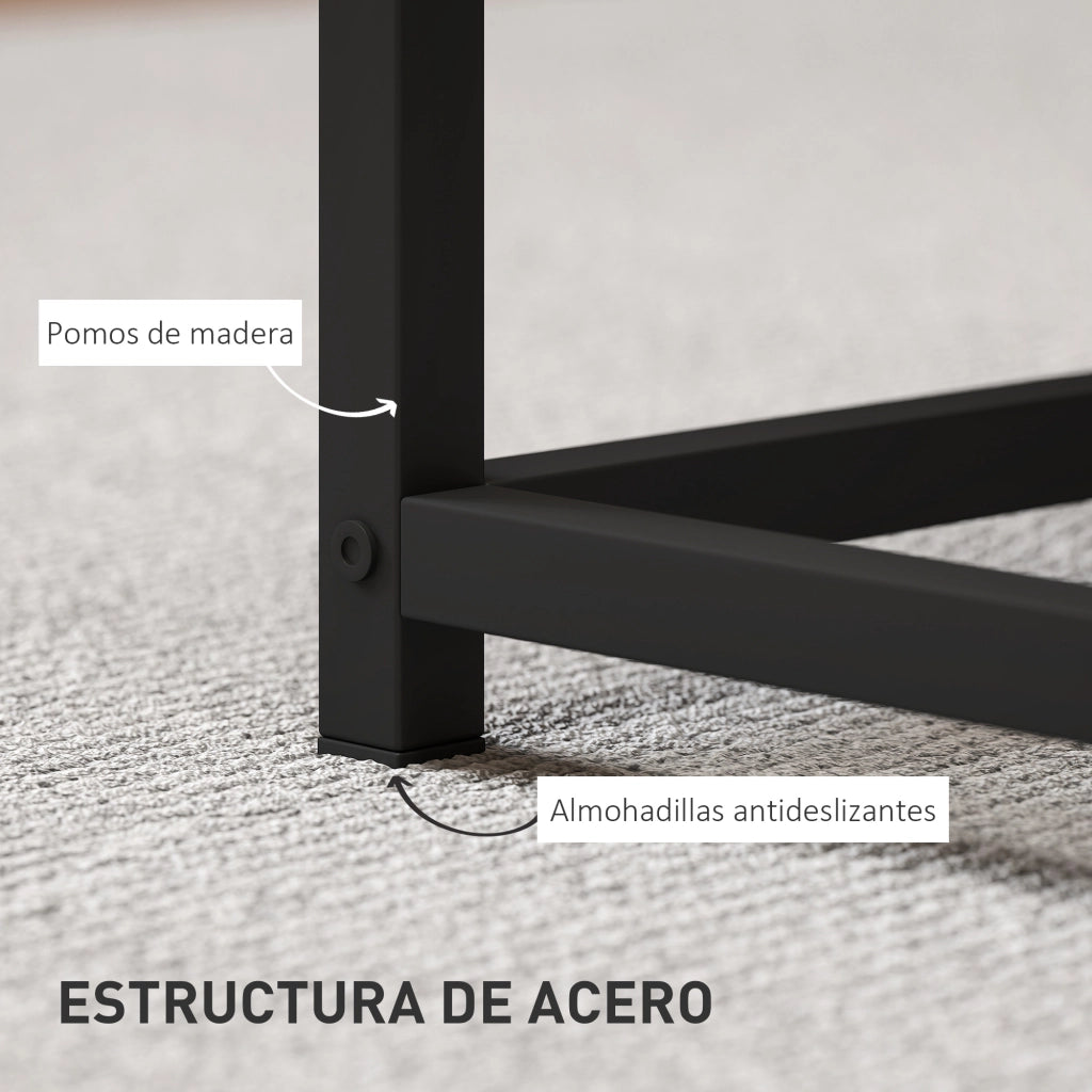 Tavolino da caff¨¨ nido moderno ¨C zephmum ¨C rovere, acciaio