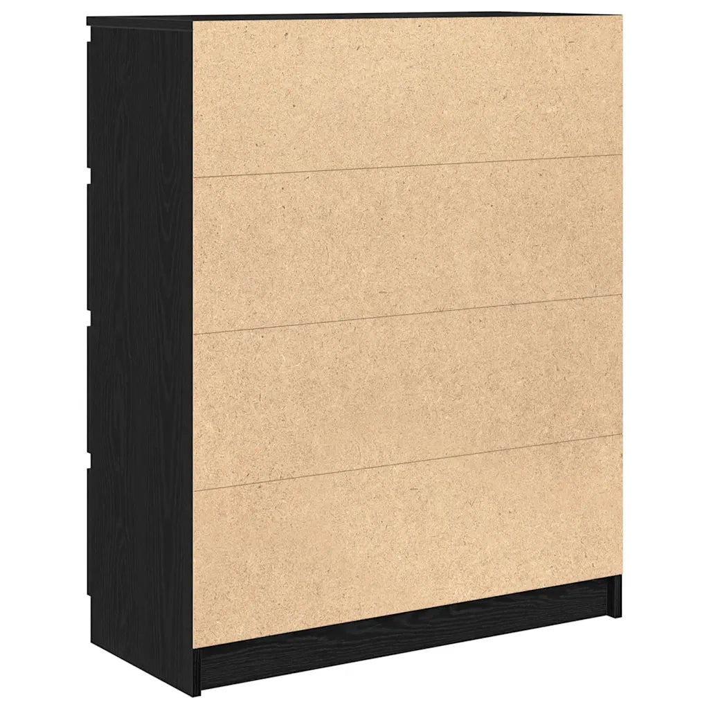 Credenza | Madia | Buffet da pranzo | Armadio da pranzo Rovere Nero 80x35x99 cm in Legno Multistrato