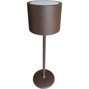 Lampada da tavolo led ricaricabile touch dimmerabile bar ristorante tonda corten prequ'