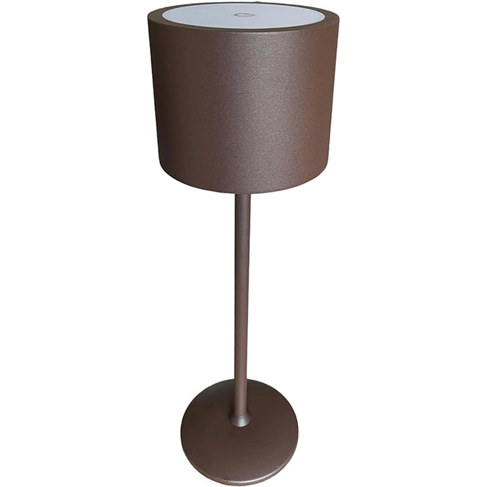 Lampada da tavolo led ricaricabile touch dimmerabile bar ristorante tonda corten prequ'