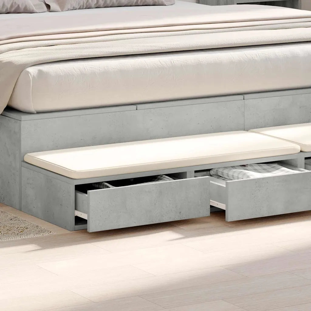 Cassetti per letto Grigio cemento 180 x 36,5 x 16,5 cm 866982