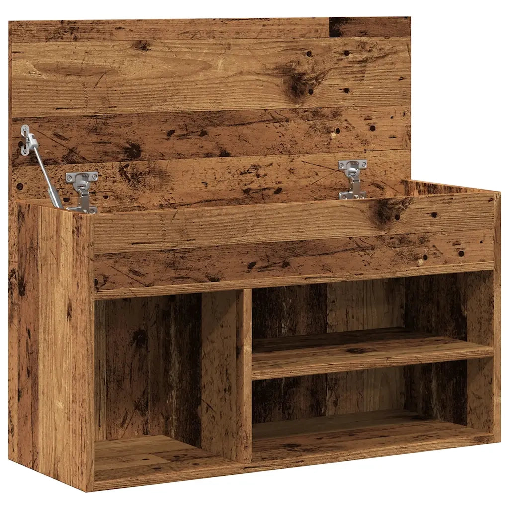 Scarpiera Legno Antico 80x30x45 cm in Legno Multistrato