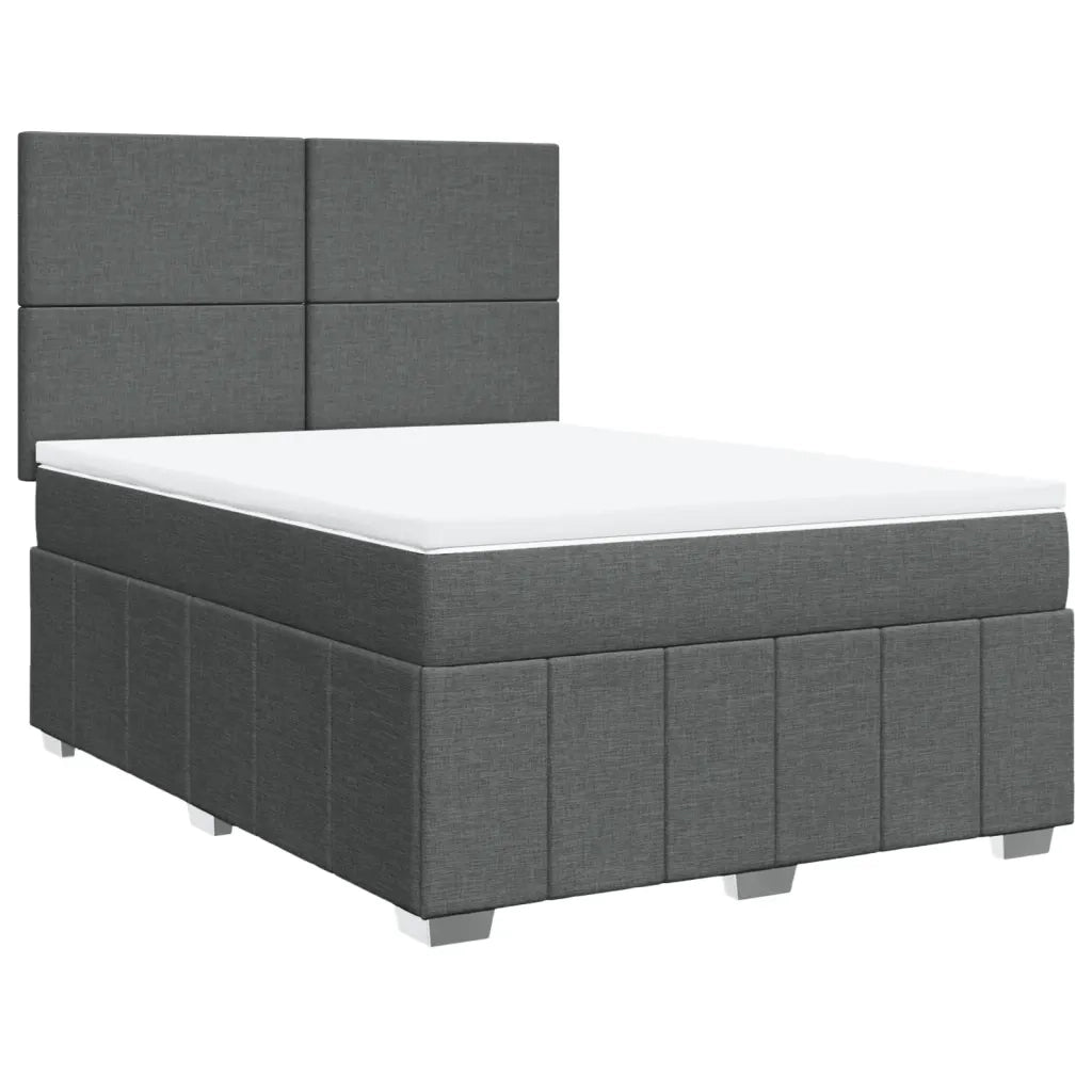 Giroletto a Molle con Materasso Grigio Scuro 140x190 cm Tessuto 3291657