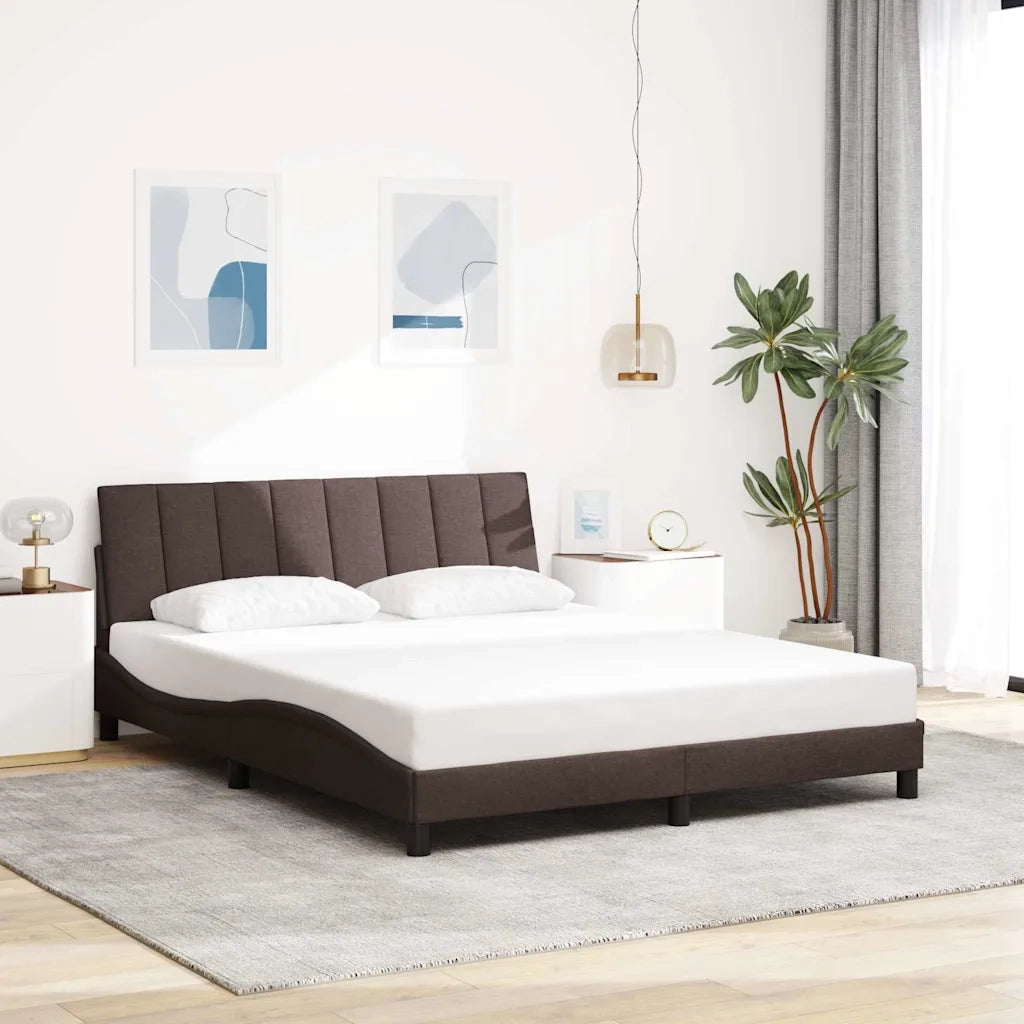 Giroletto senza Materasso Hanko Marrone Scuro 160x200 cm Tessuto 3310401