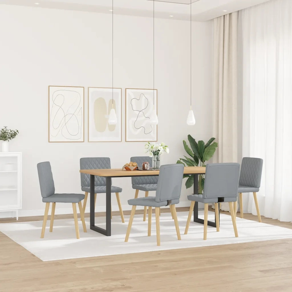 Sedie da Pranzo 6 pz Grigio Chiaro in Tessuto 3315491
