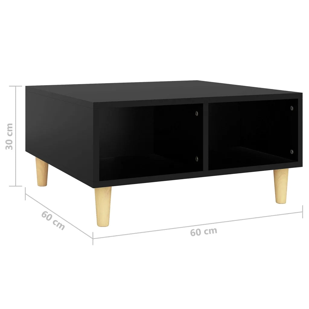 Tavolino da Salotto Nero 60x60x30 cm in Legno Multistrato 805978