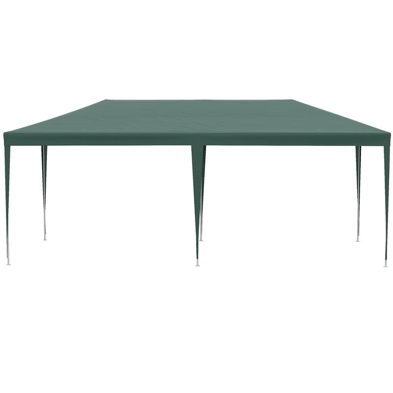 GAZEBO DA GIARDINO 6X3 M PER EVENTI CON PARETI RIMOVIBILI E FINESTRE TRASPARENTI VERDE