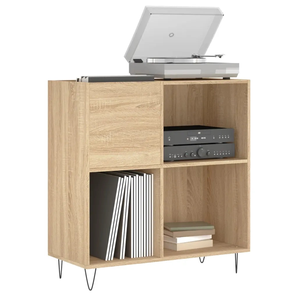 Mobile Porta Dischi Rovere Sonoma 84,5x38x89 Legno Multistrato 831775