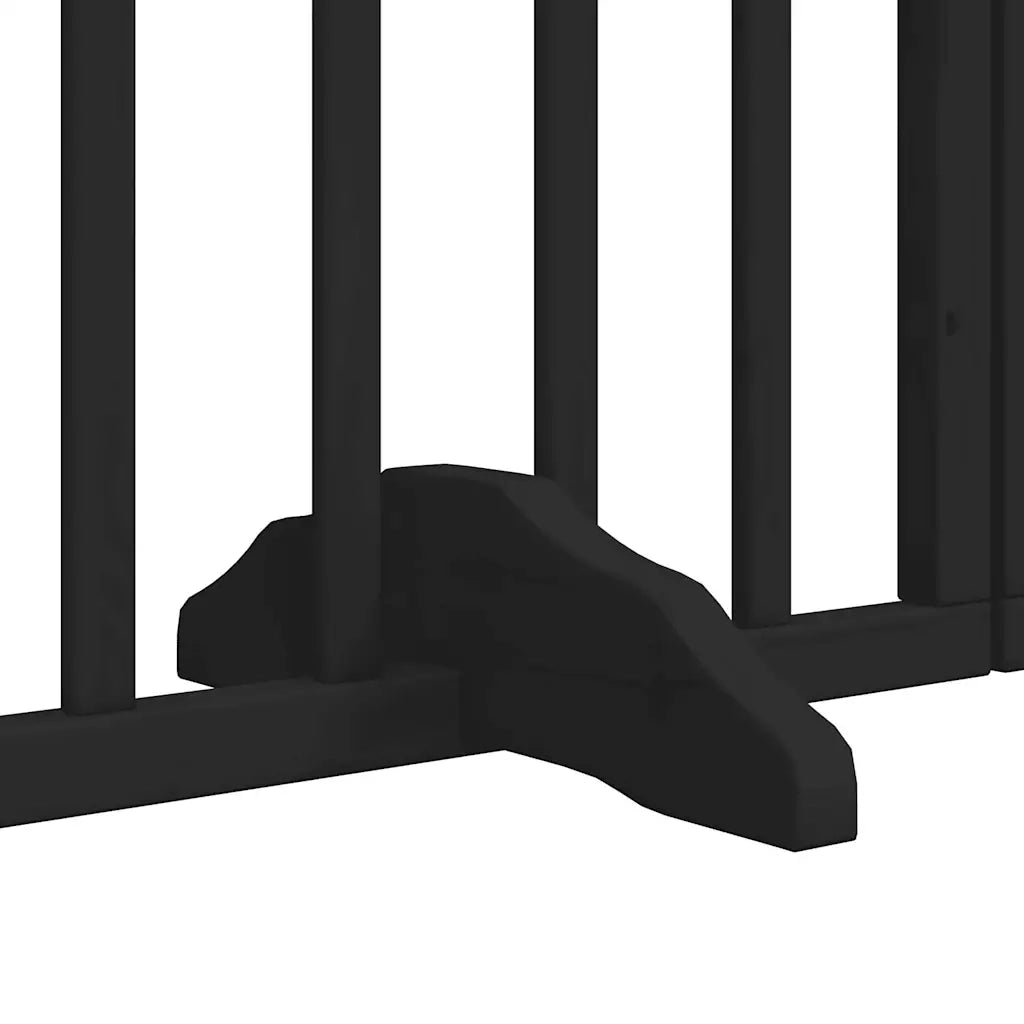 Cancello per Cani Porta Pieghevole Nero 6 Pannelli 300cm Pioppo CFW5469205