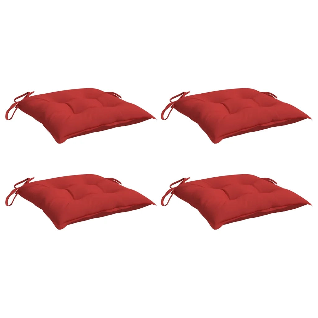 Cuscini per Sedia 4 pz Rossi 40x40x7 cm in Tessuto Oxford 361469