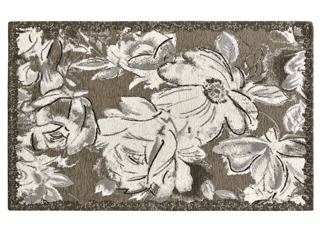 Tappeto Arredo Salotto Antiscivolo Scendiletto Camera Dis. Aster By Suardi - 65x110(Set 2) - Fango