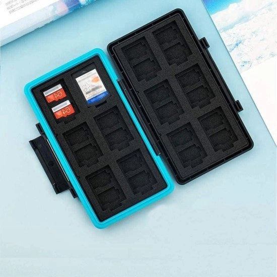 Casella di protezione per schede di memoria micro SD SDXC SDHC resistenti all'acqua per Nintendo Switch.