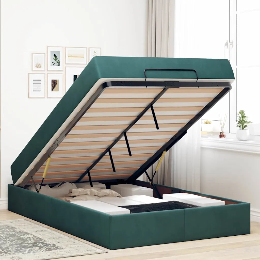 vidaXL Struttura del letto Verde scuro 120 x 200 cm Velluto