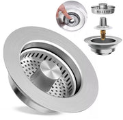 Pulitore 3 in 1 per Filtro di Scarico - Antivertiglio - Filtro per Dischi di Acciaio Inossidabile - Adatto per Profondità > 40 mm - Bocchetta per Vasca da Bagno 75-86 mm