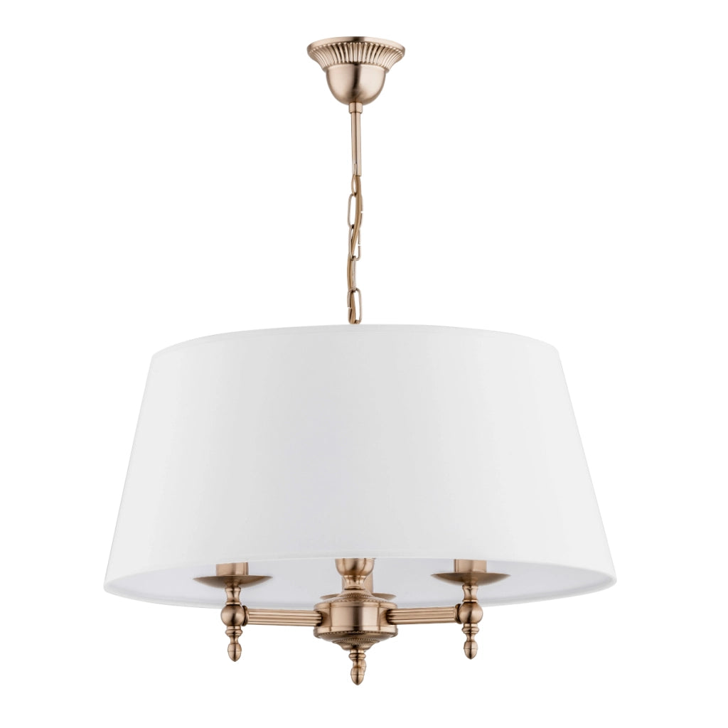 Lampadario Roksana Alfa ottone bianco catena 3xE14