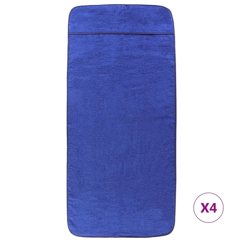 Asciugamani da Spiaggia 4 pz Blu Reale 60x135 cm Tessuto 400 GSM CFW8705295