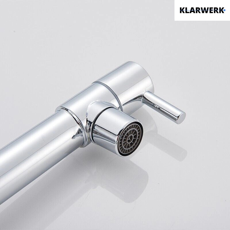 Björn | Herraje de pared para gastronomía argent brillante Grifo  cocina profesional de acero inoxidable con dos duchas|doble lavabo pared restaurante