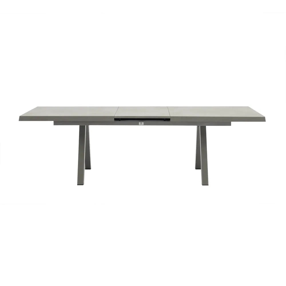 Tempo Style - Tavolo da pranzo allungabile Buda | Tavolo da pranzo per esterni grigio 200/260 x 100 x 74cm | Tavolo allungabile in alluminio e top ceramica, resistente alle intemperie