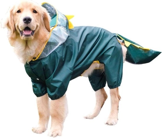 Impermeabile giacca per cani grandi con protezione code e design dinosauro, adatta per cosplay - taglia 8XL