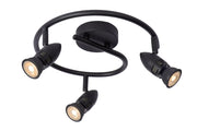 Plafoniera nera Caro Lucide 3 faretti orientabili GU10
