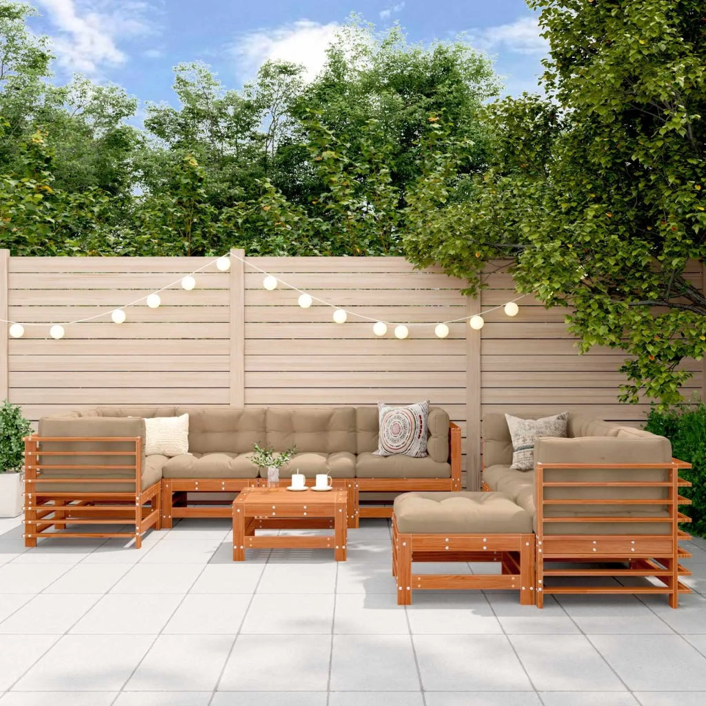Set Lounge da Giardino 10 pcs Marrone Cerato 3418115