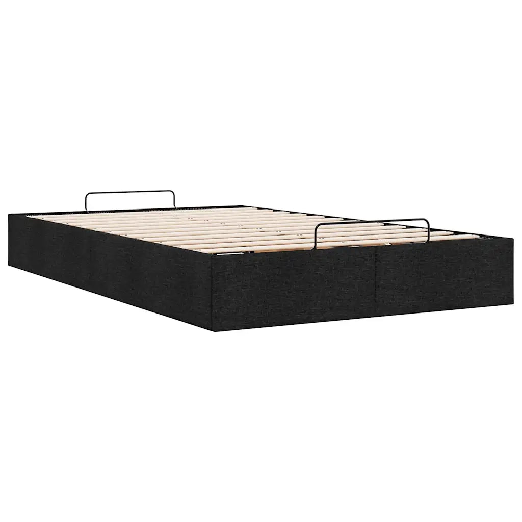 Struttura Letto Pouf senza Materasso Nero 120x190 cm in Tessuto 3310863