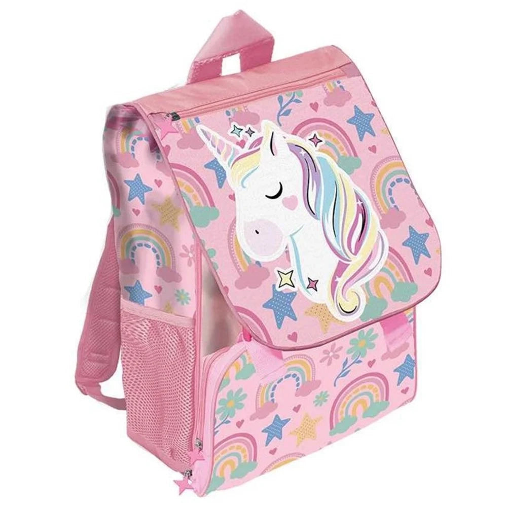 Trade Shop - Zaino Estensibile Premium 40cm Grafica Unicorno Bambina Per Scuola Elementare 958105 -