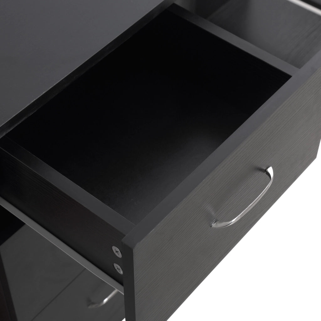 Scrivania con scaffali e cassetti ¨C Zephmum ¨C Nero 120x50x