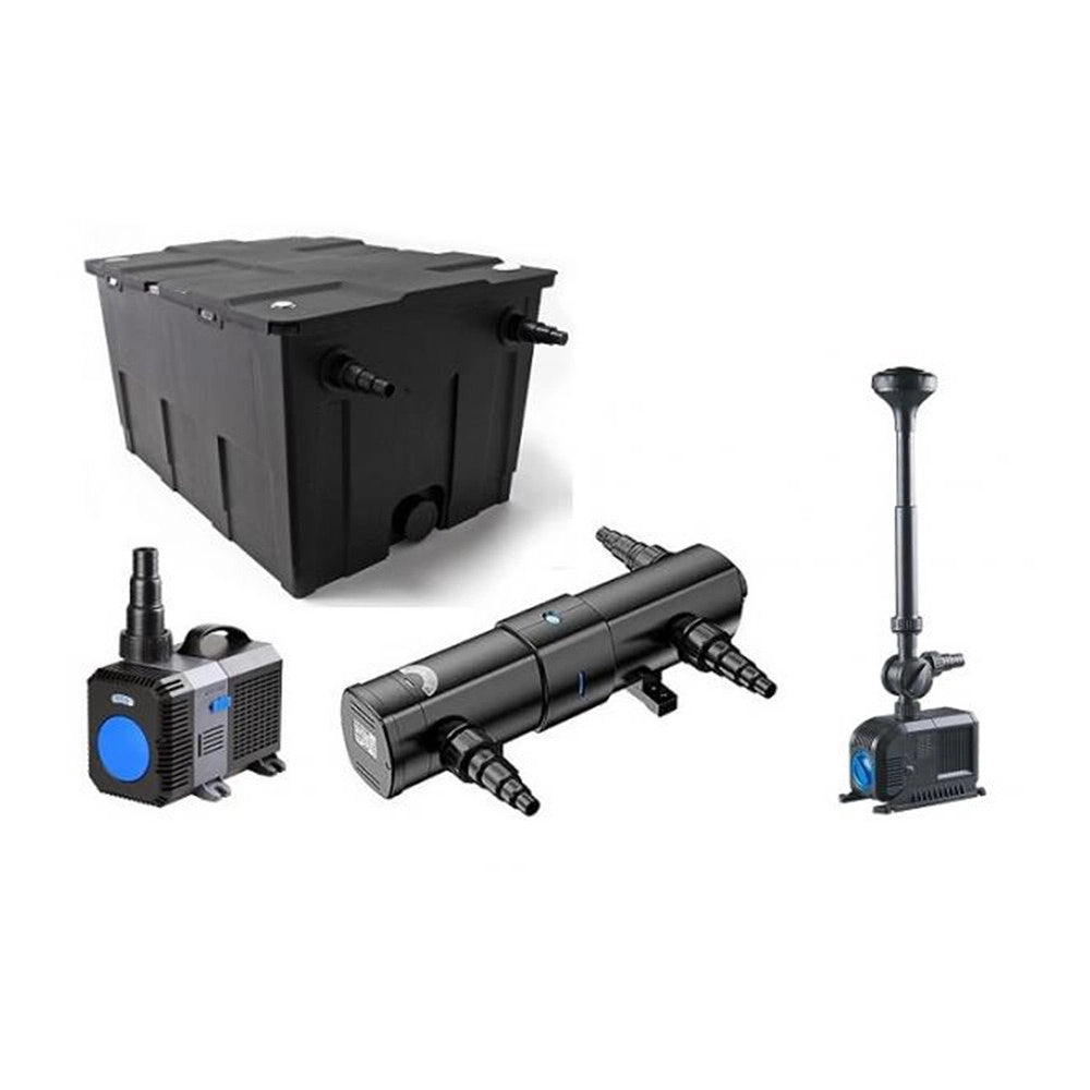 SunSun Kit ECO CBF fino a 8000 litri con filtro biologico, pompa risparmio energetico, UV-C e giochi d'acqua