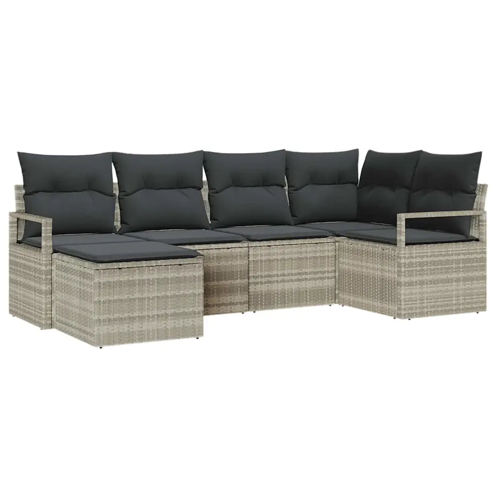 Set di divani 6 pcs Grigio chiaro polyrattan 3346452