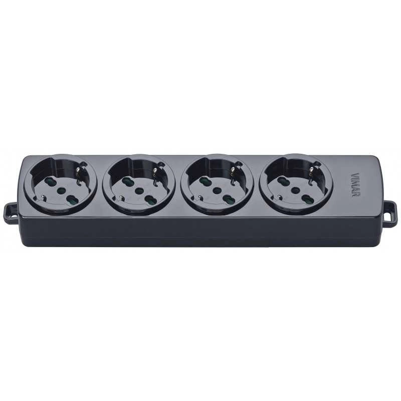 01291.NC Presa Multipla 4Universale Nero