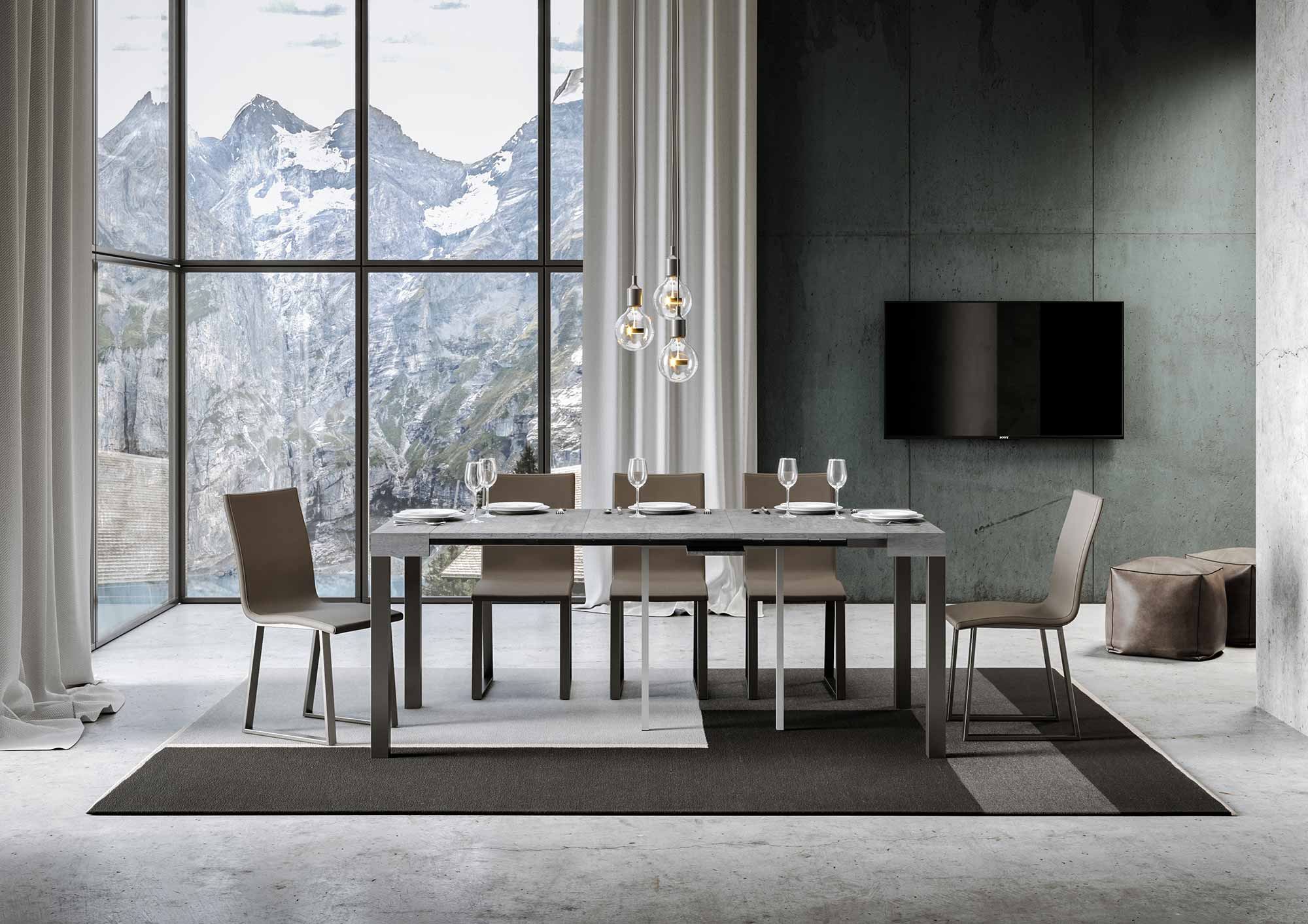 Consolle Allungabile 90-300x40x77 cm in Nobilitato Grigio