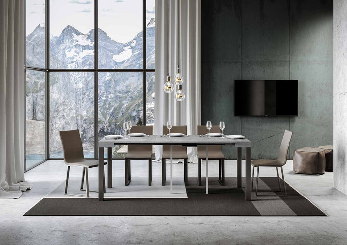 Consolle Allungabile 90-300x40x77 cm in Nobilitato Grigio