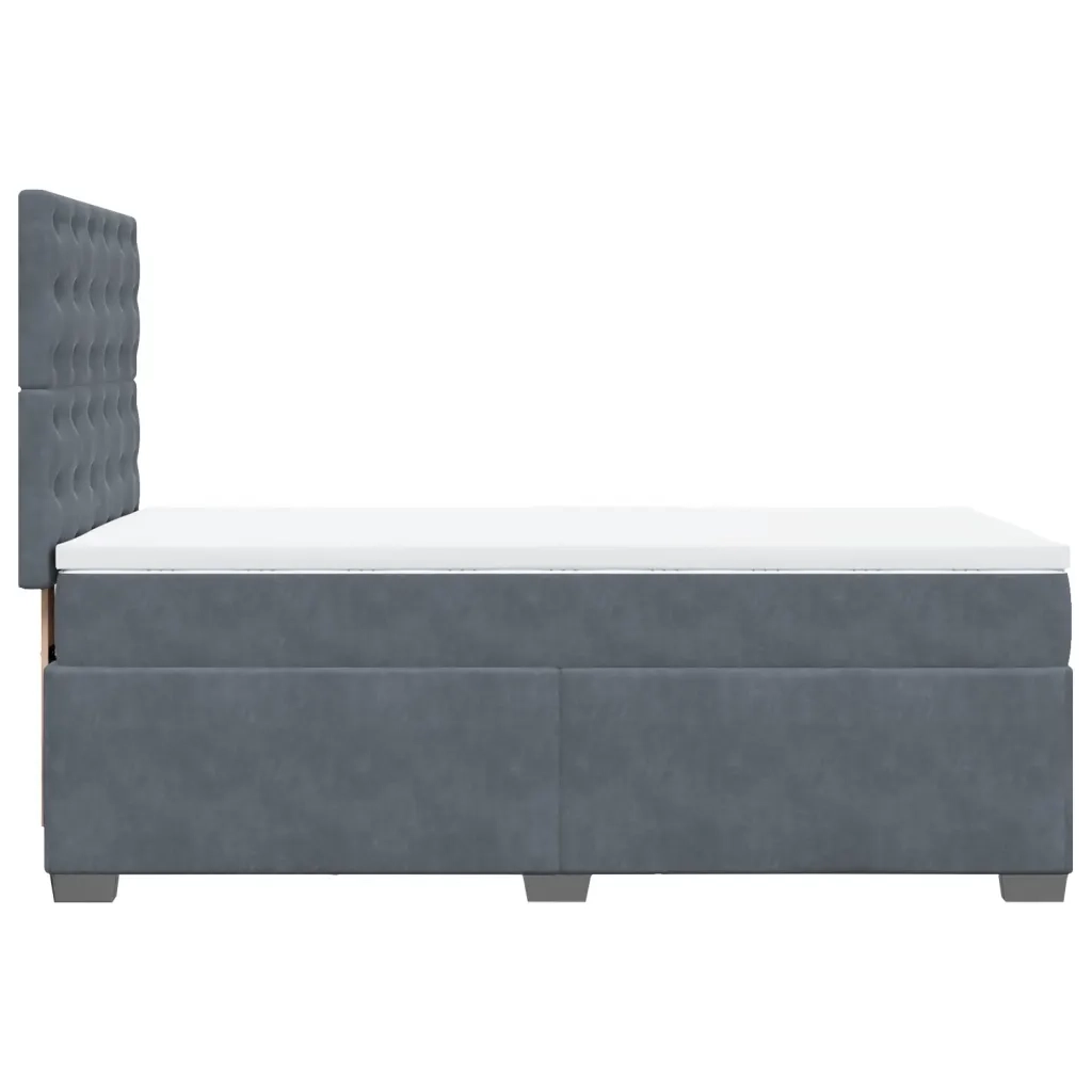 vidaXL Giroletto a Molle con Materasso Grigio Scuro 100x200 cm Velluto