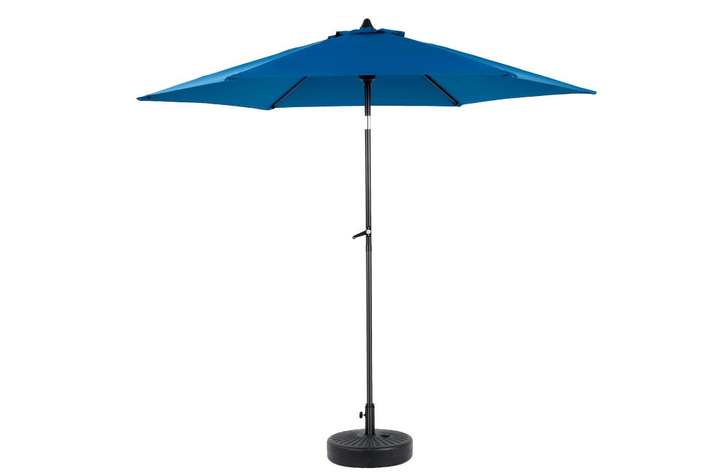 Ombrellone da esterno rettangolare grande, bifacciale, da 2,7 m, con manovella (blu) (senza base)