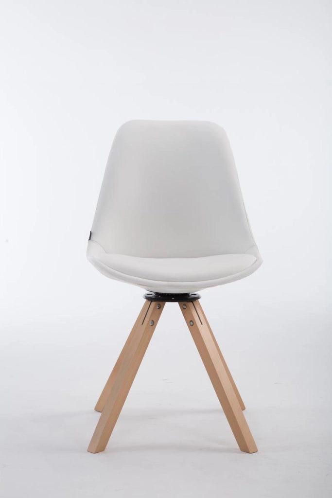 Sedia Girevole Calais in Similpelle natura,bianco