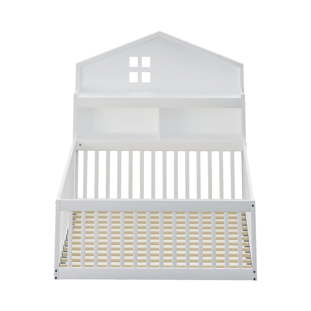 LETTO Bimbi a casetta 140x200 cm Legno massello Bianco