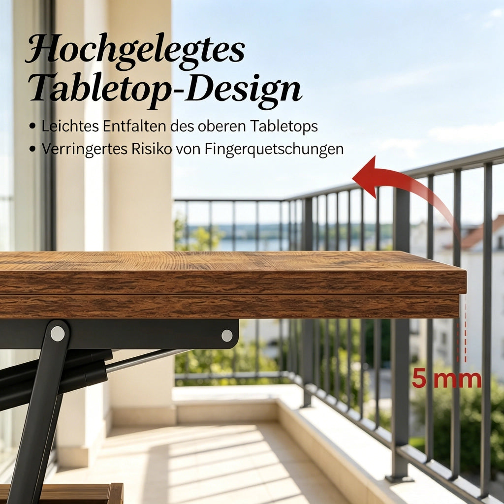 TAVOLINO ALZATOP 100 x 50,5 x 53 cm Marrone rustico Metallo e legno con ruote