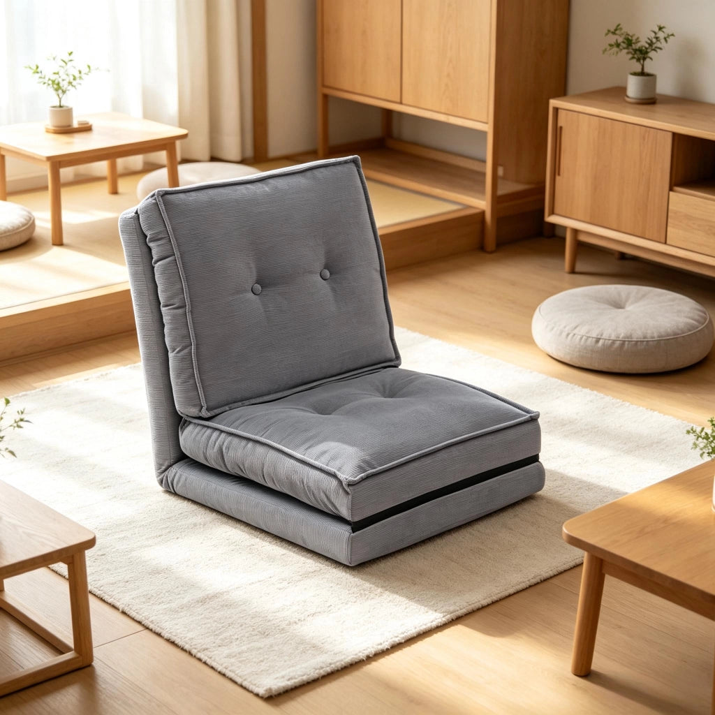 POLTRONA PIEGHEVOLE 59 cm Velluto Grigio