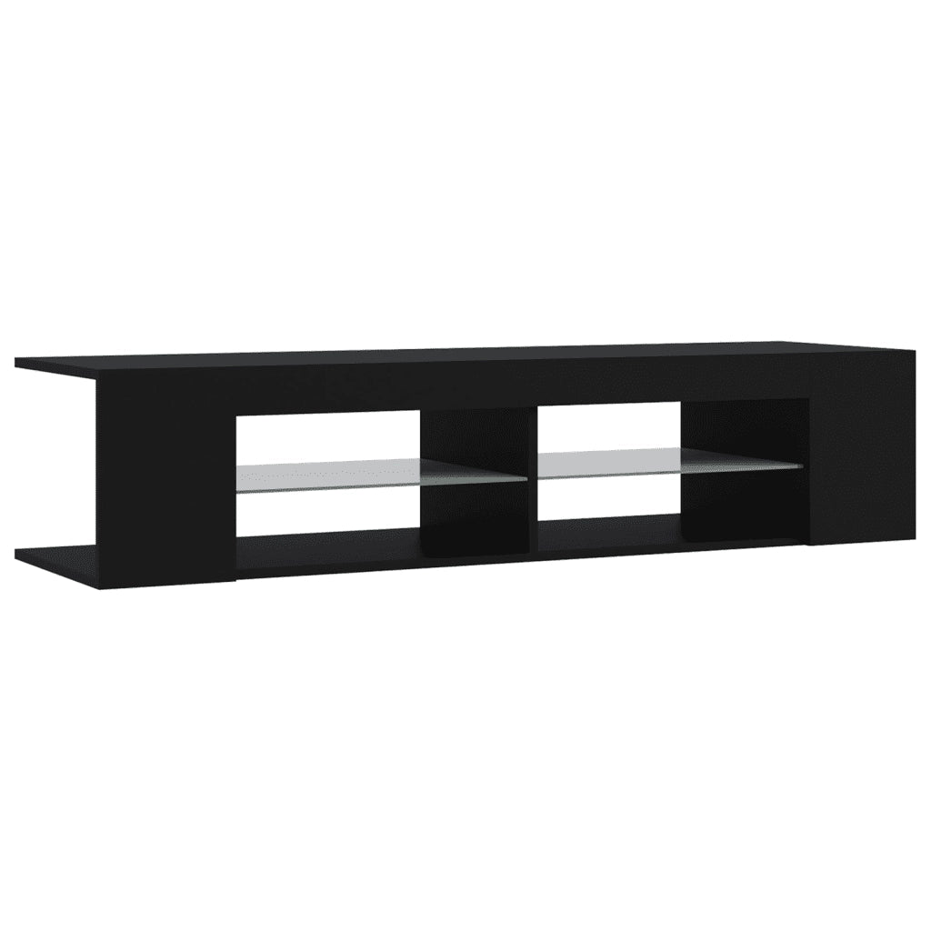 Mobile Porta TV con Luci LED Nero 135x39x30 cm