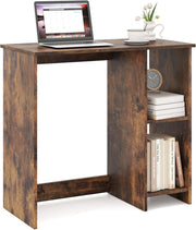 Scrivania da Ufficio, Scrivania con Libreria da Ufficio, Scrittoio con 2 Ripiani, Tavolo in Stile Moderno, per Ufficio, Soggiorno, Camera da Letto, Studio (Marrone)