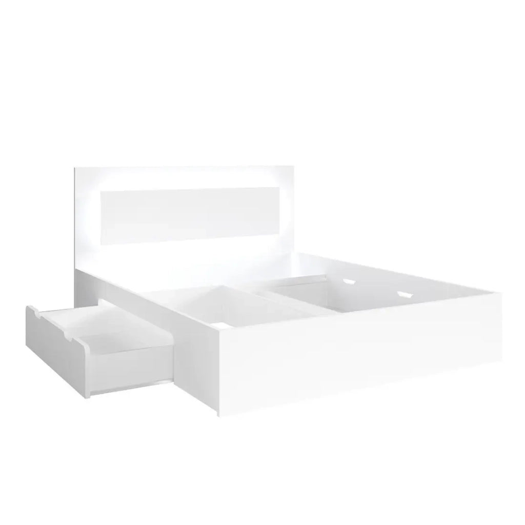 Letto NOFI 140 x 200 cm con doghe e 2 cassetti - bianco