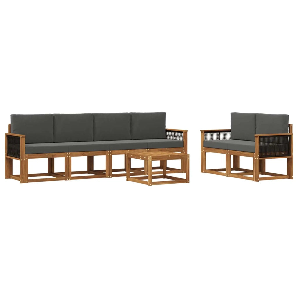 Set di divani da esterno 6 pz Naturale e Antracite 3385013
