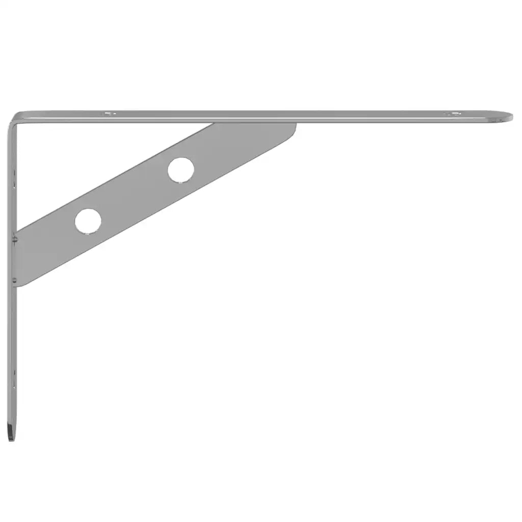 4 pz Staffe per Mensola | Ripiano | Scaffale 20x2,5x14 cm in Acciaio Inox Argento
