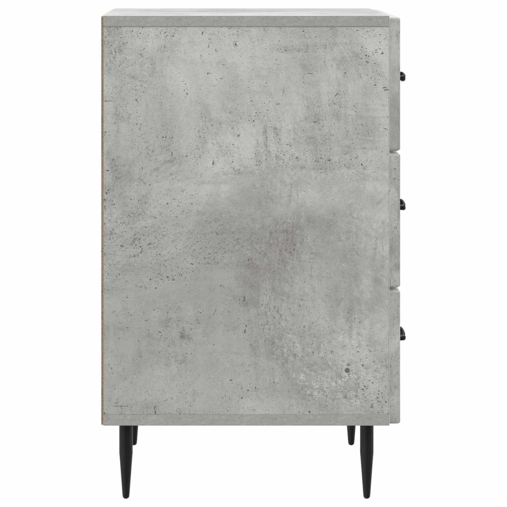 Comodino | Armadio da Notte | Mobiletto da notte con cassetto Grigio Cemento 43 x 41 x 66,5 cm
