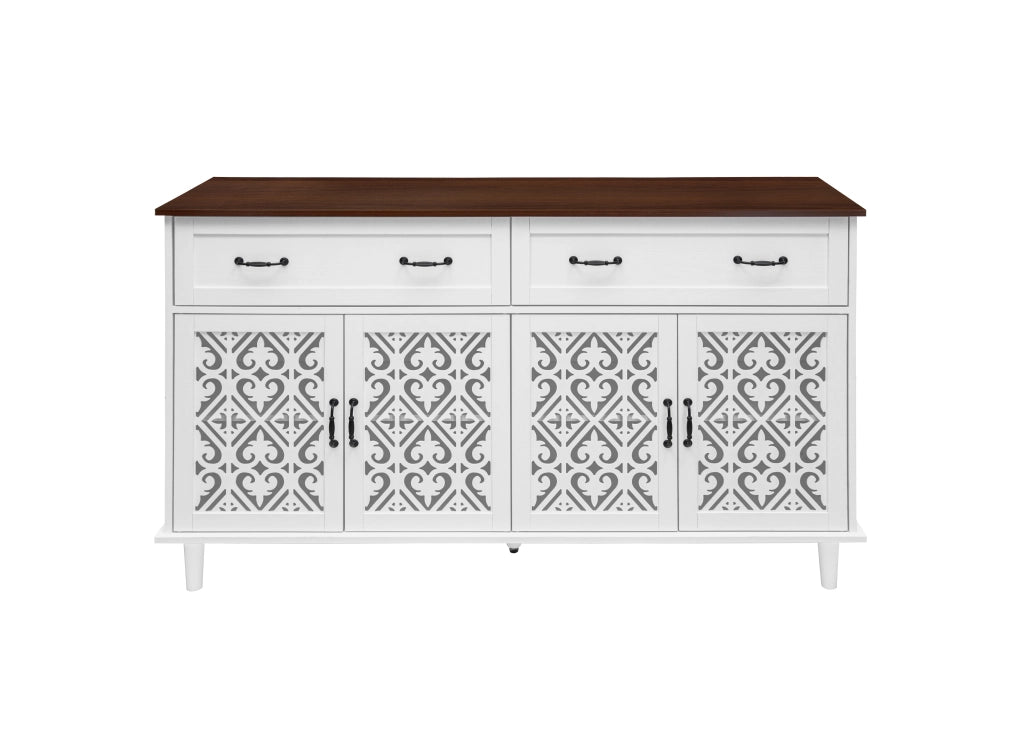 Credenza Vintage con 4 Ante e 2 Cassetti ¨C Xylo ¨C Legno Massello, Soggiorno