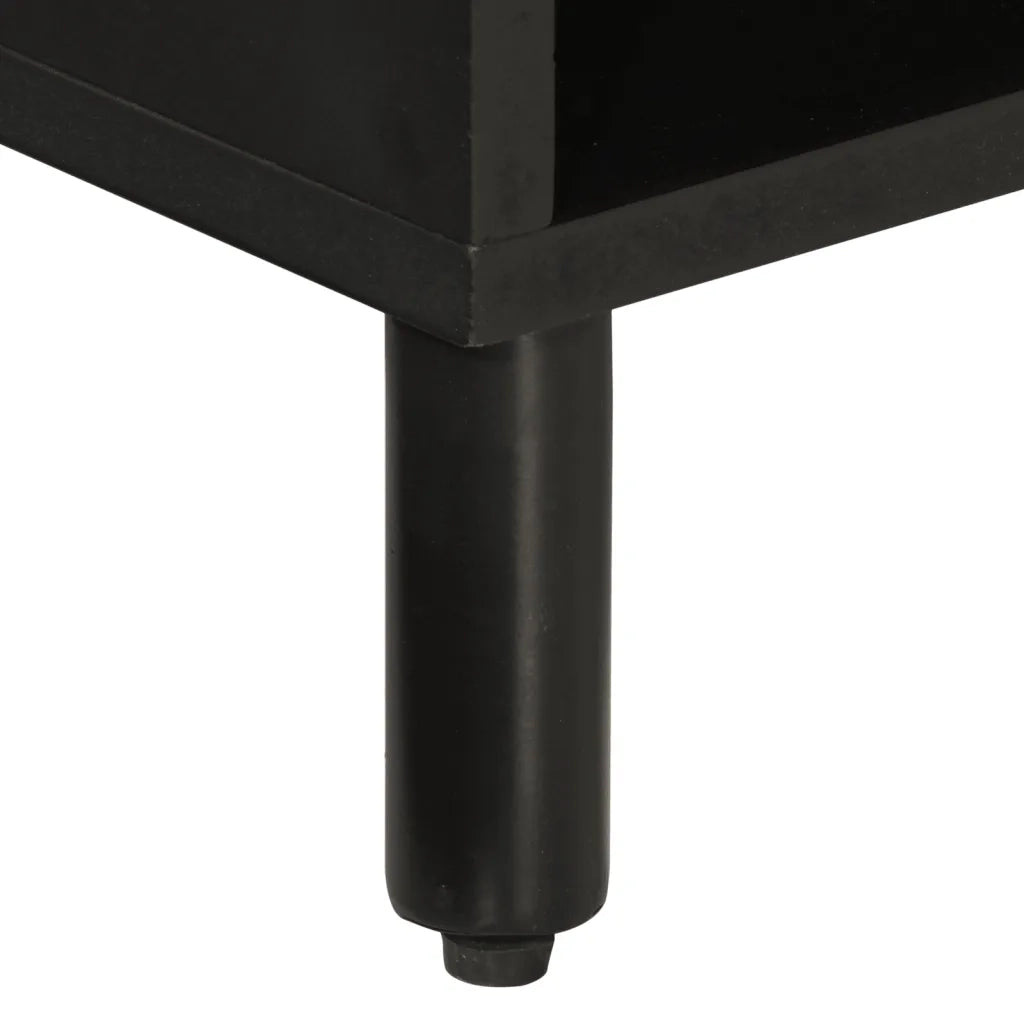 Mobile TV | Armadietto TV | Mobile Porta TV Nero 80x31x46 cm in Legno Massello di Mango