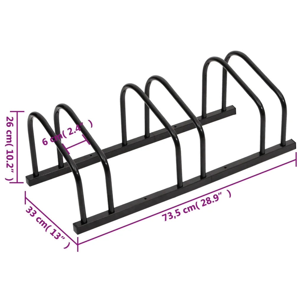 Portabici per 3 Biciclette Acciaio Nero CFW8208321