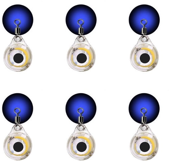 Lampada da Pesca con Alta Luminosità - 6 Pezzi - Luce LED - Lampada da Pesca Sottomarina - Design Fisheye - Resistente alla Corrosione - Lampada da Pesca per Pescatori